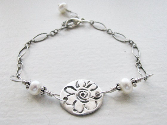 Handmade Flower girl bracelet, Bridal jewelry