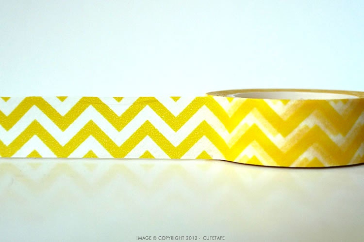 Yellow Chevron Washi Tape Chugoku Pretty Tape Shop