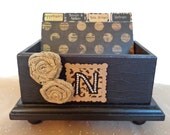 Open Recipe Box Personalized Burlap & Kraft Paper