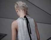 NEW light WOOL gray dress with tying