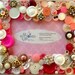 Pink & White Button Picture Frame with Gold accents for 4"x6" photo
