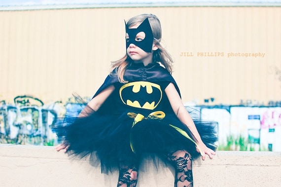 Batman inspired Tutu costume including cape and mask