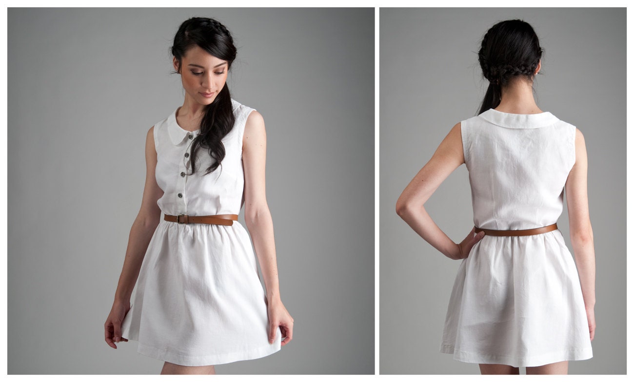 linen dress white