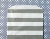 Gray Horizontal Stripe Goody Bags / Favor Bags / Treat Bags (20) - 5 x 7.5 inches Il_170x135