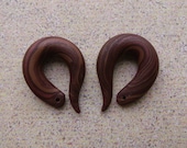 Dark Wood Grain Gauged Earring Converters