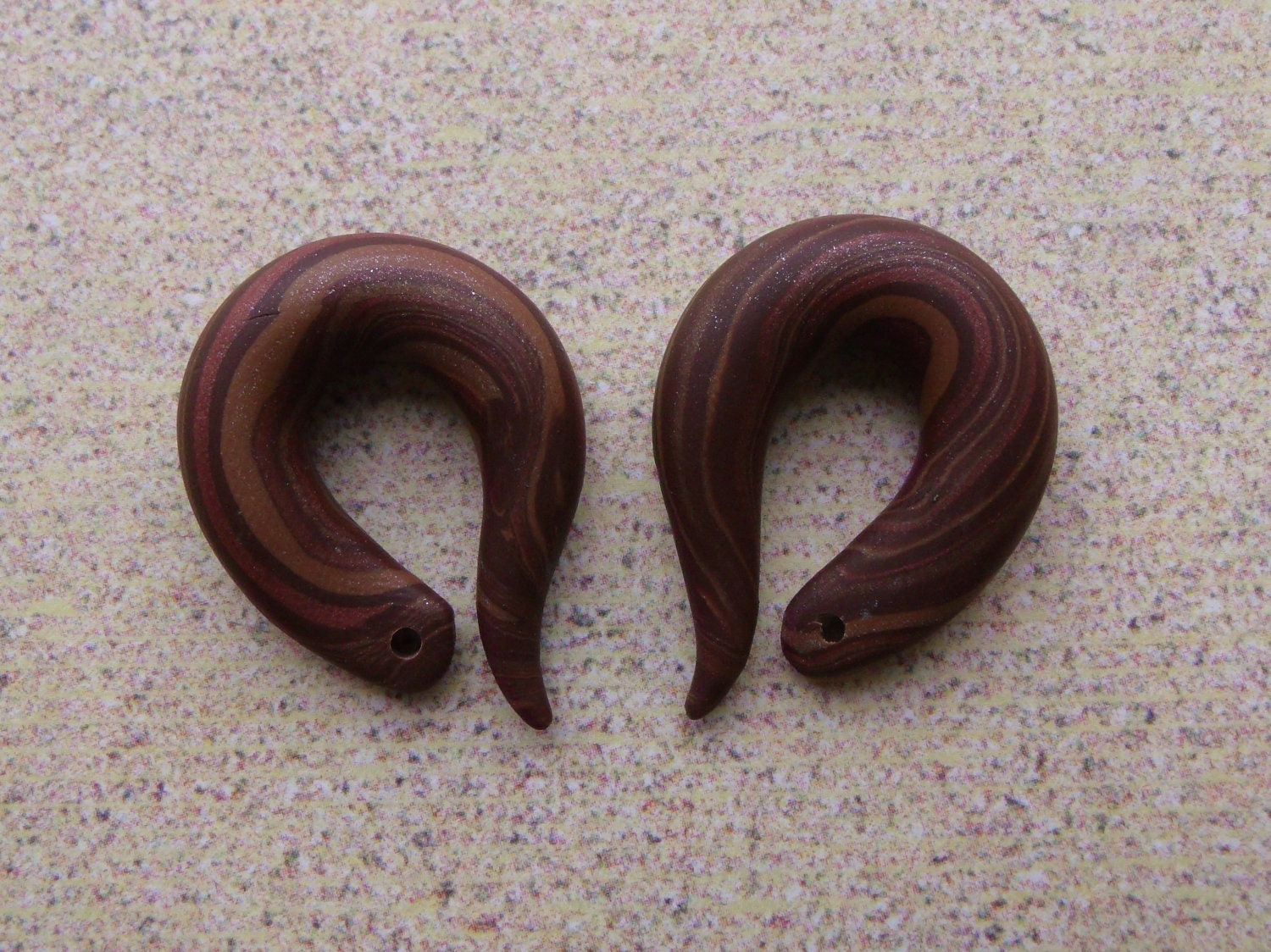 Dark Wood Grain Gauged Earring Converters