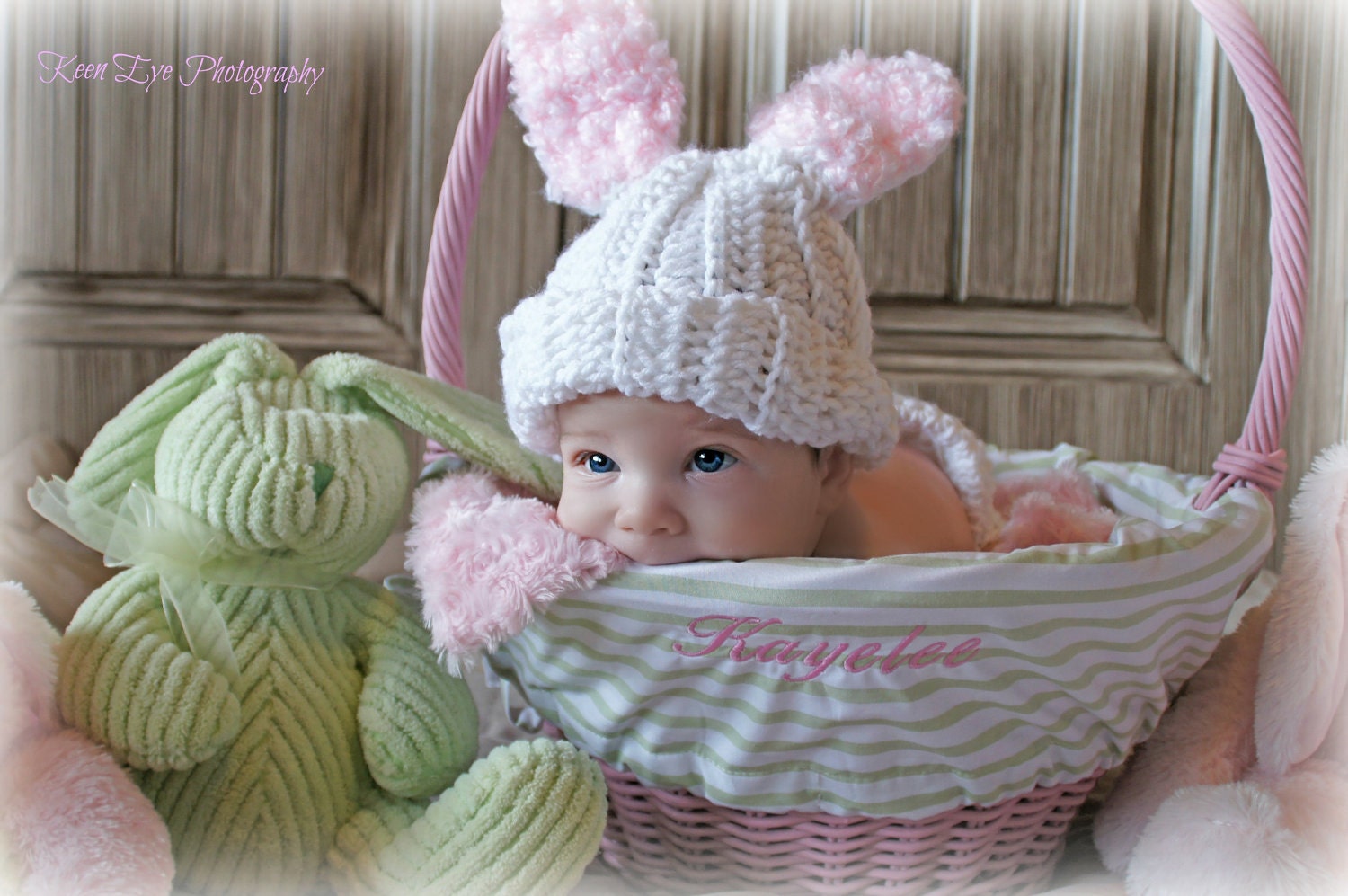 Crochet Bunny hat and diaper cover set