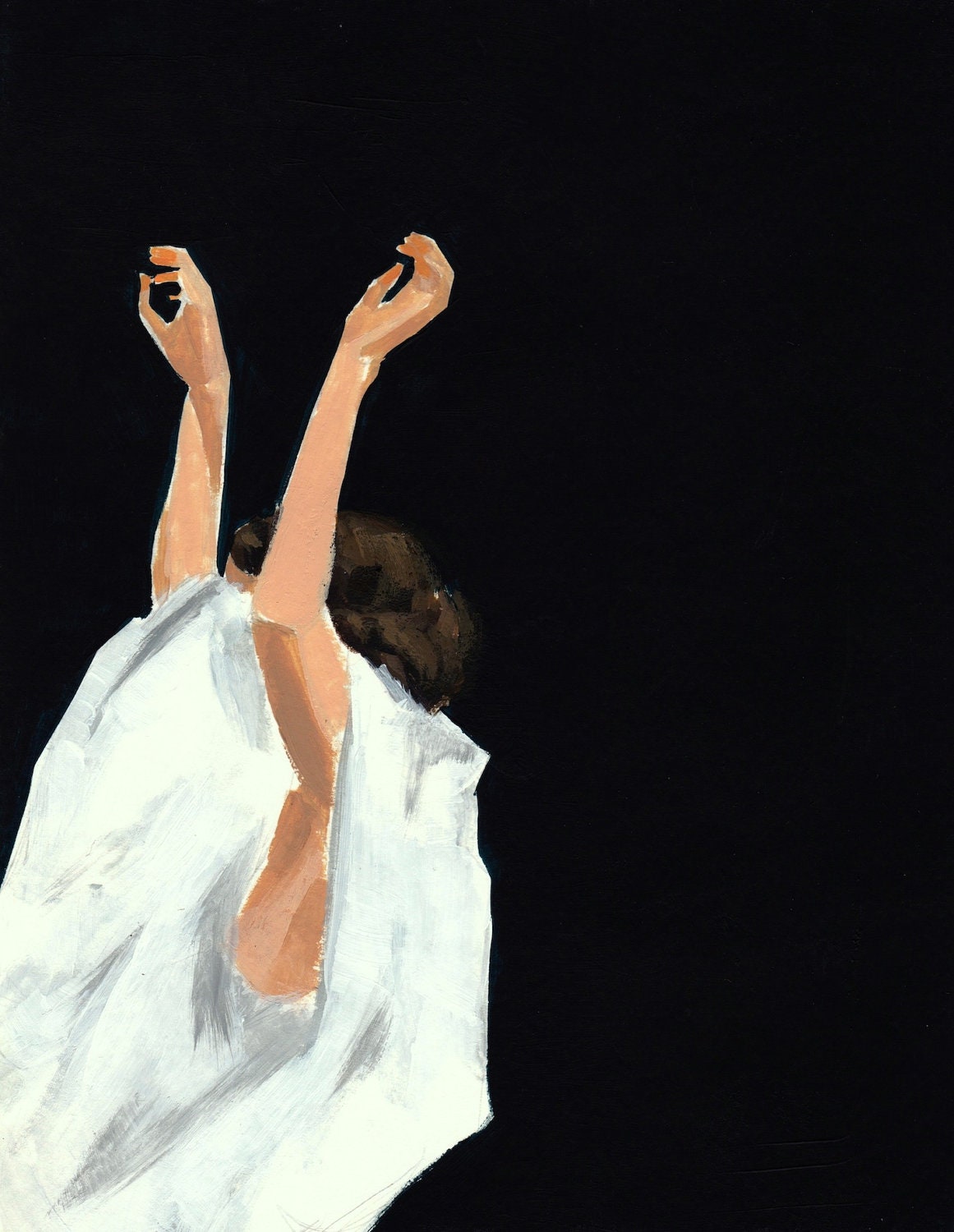 To the Night . giclee digital art print of acrylic painting
