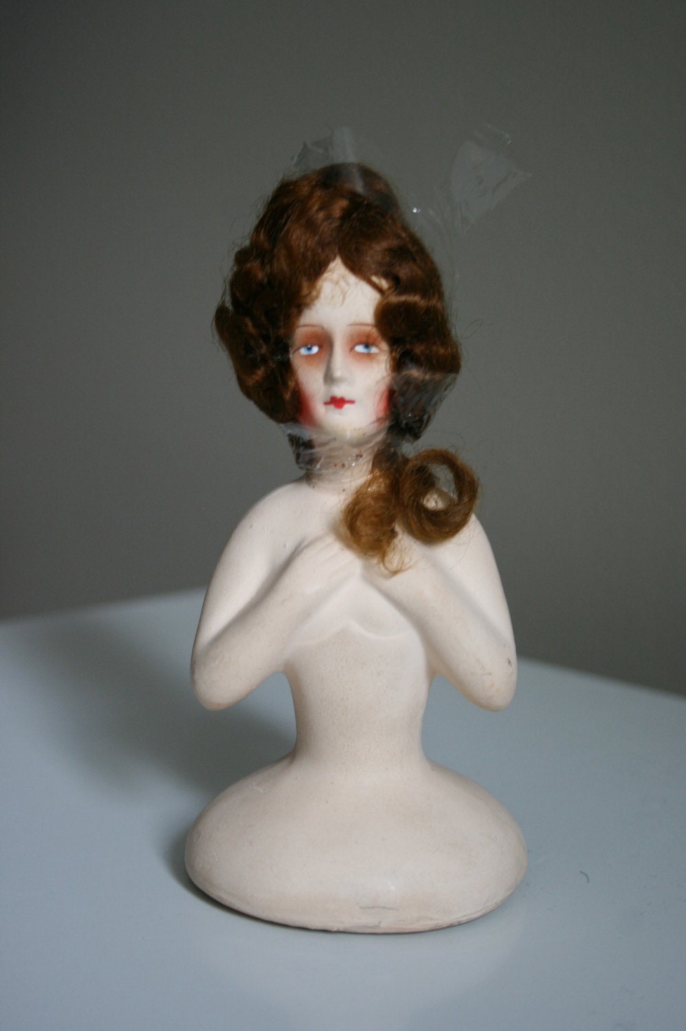 Vintage 1920s German Bisque Boudoir Half Doll