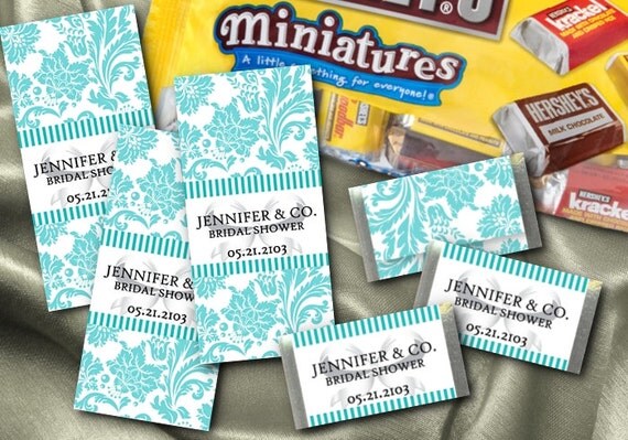 36 Hershey's Mini Candy Wrappers, Tiffany Inspired, Wedding, Bridal Shower, Baby Shower, Birthday Il_570xn