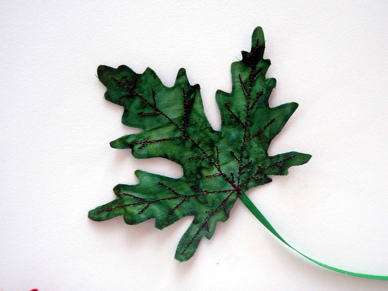 Spring Green Fabric Maple Leaf Bookmark Fall Decor