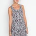 Hand Printed 'Stalactite' Twirling Dress in Black, Mint and Rust on Grey