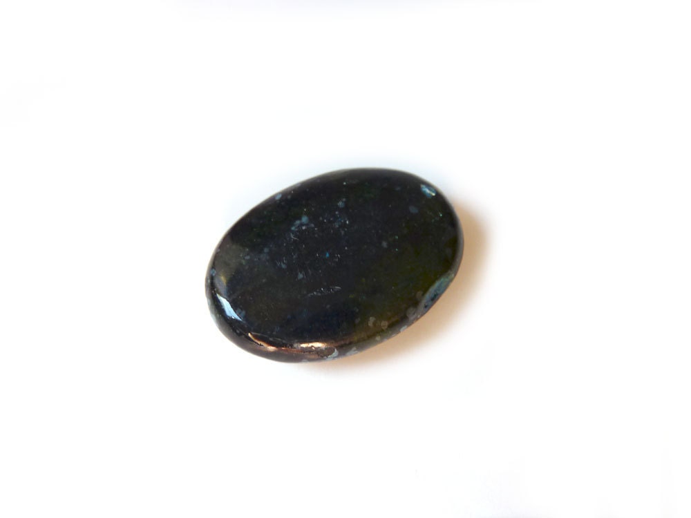 Almost Black Chrysocolla large Focal Bead