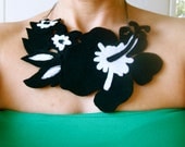 The Showy Hibiscus - Large Flower Felt Necklace