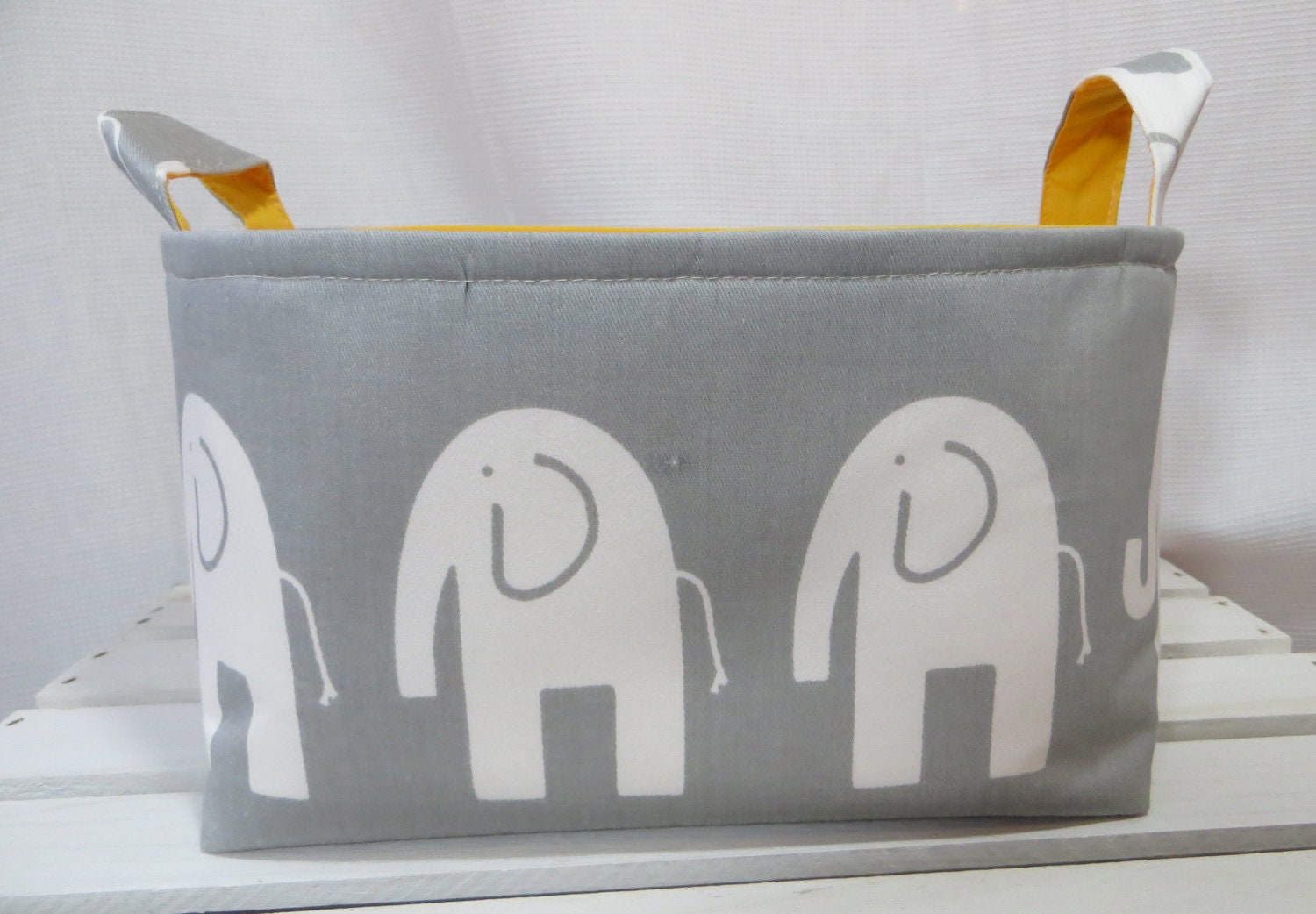 Fabric Organizer Storage Bin Container Basket Ele Storm White