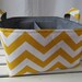 Diaper Caddy, Fabric Basket bin with adjustable dividers 10 x 10 x 6 Chevron Premier fabric