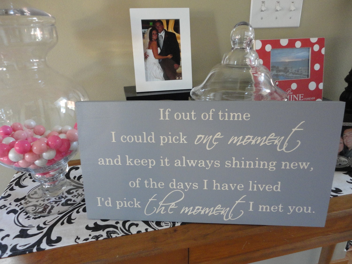 Wood Sign, I Love You Typography Sign. Gift Sign for the Bride or Groom, Reception Table Sign, Bridal Shower, Anniversary. 10 X 18 inches.