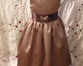 Taupe Satin Flower Girl Dress