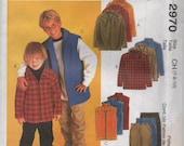 Boys Unlined Jacket, Vest and Pants McCalls Sewing Pattern Fleece Jacket