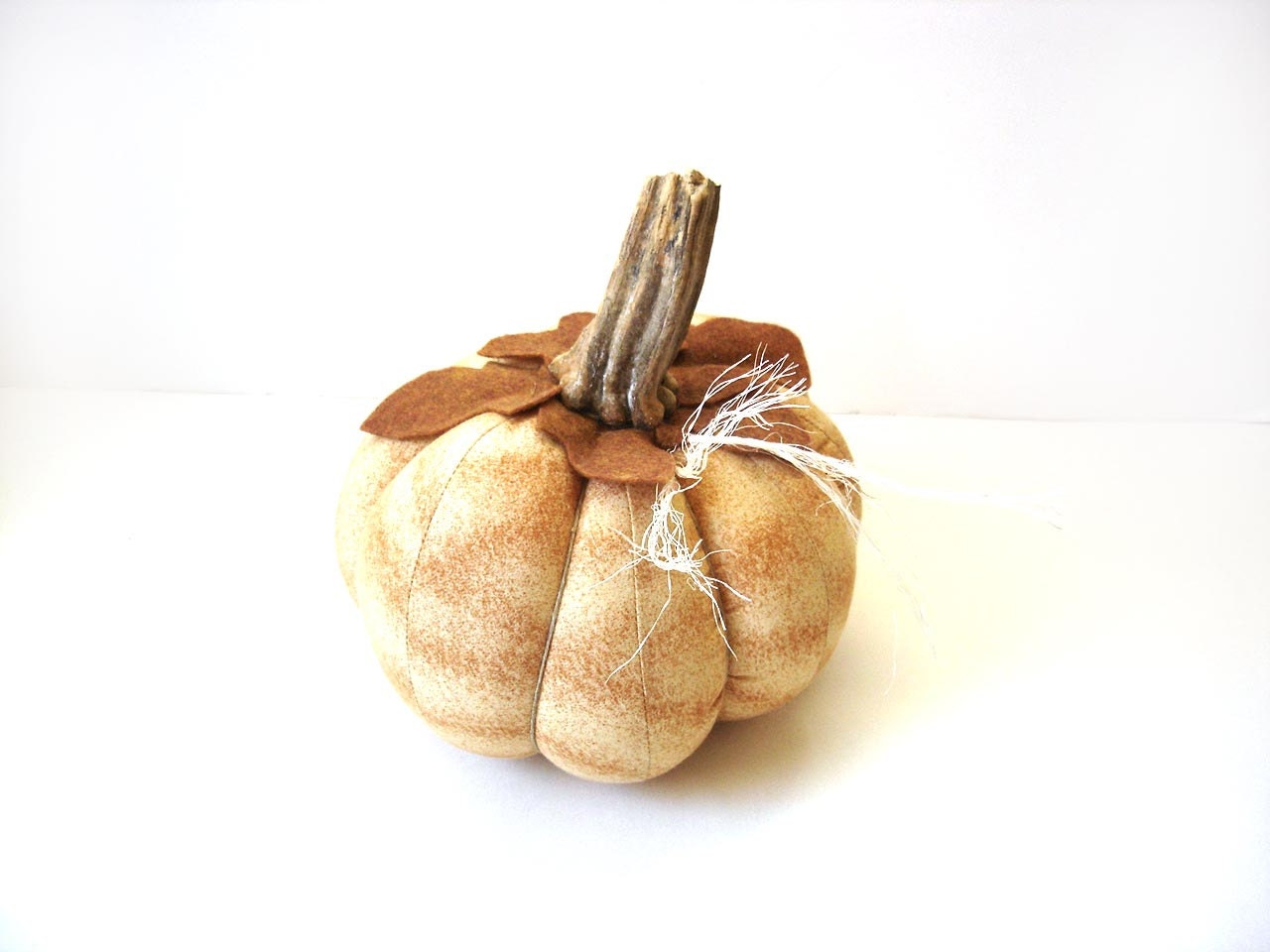 Golden fabric pumpkin harvest, Thanksgiving decor centerpiece Autumn home
