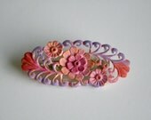 Pastel Floral Filigree Brooch - Faux Filigree