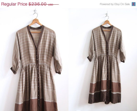 SALE 40s Day Dress - Sheer Fog