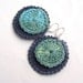 Hand crocheted Night Earrings Big Crocheted Double Round Dangle