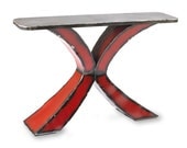 Metal Table Red X Console