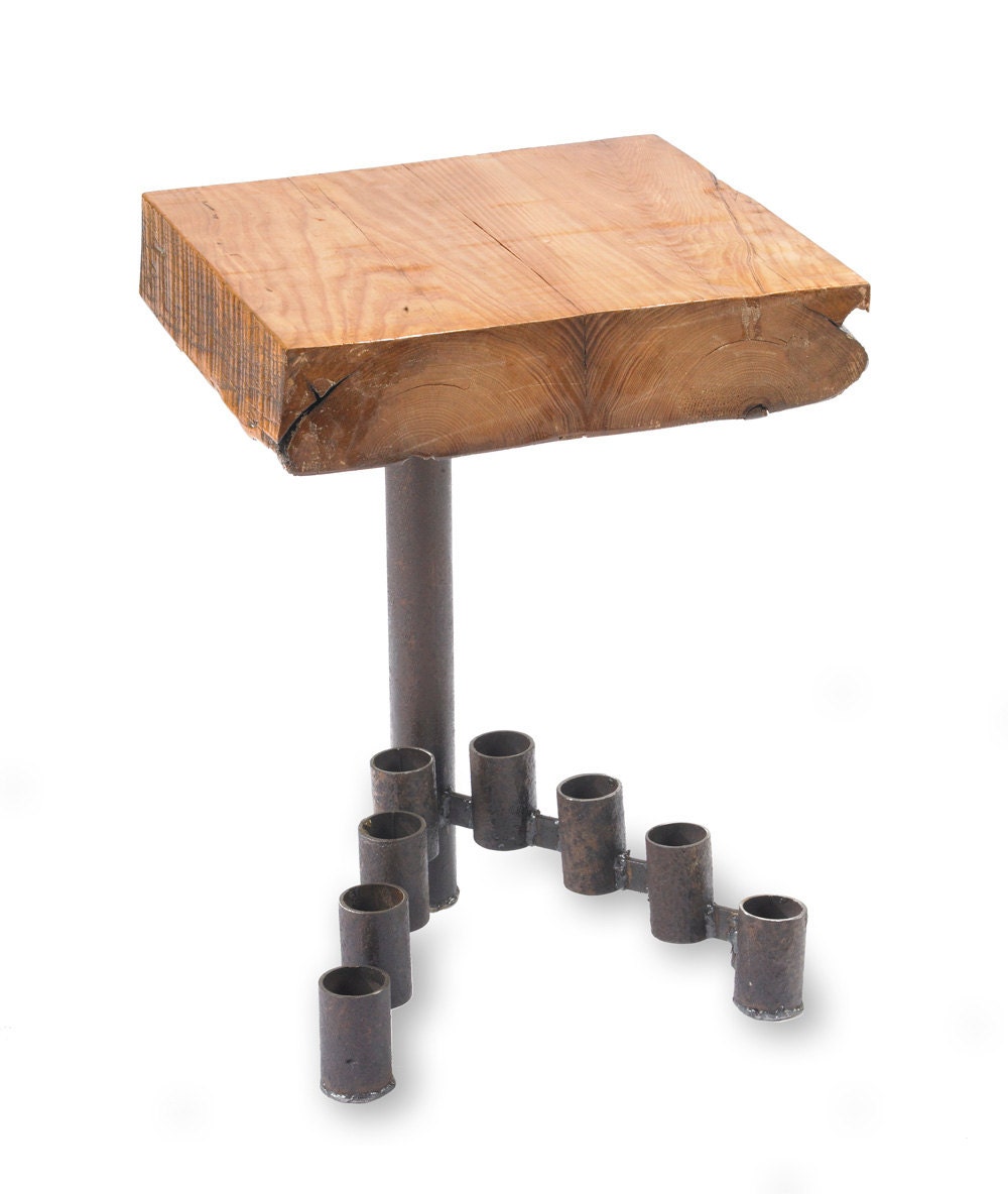 Wood & Metal Table Pipe End
