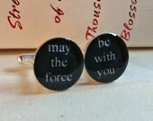 may the force be with you silver star wars cufflinks with gift box