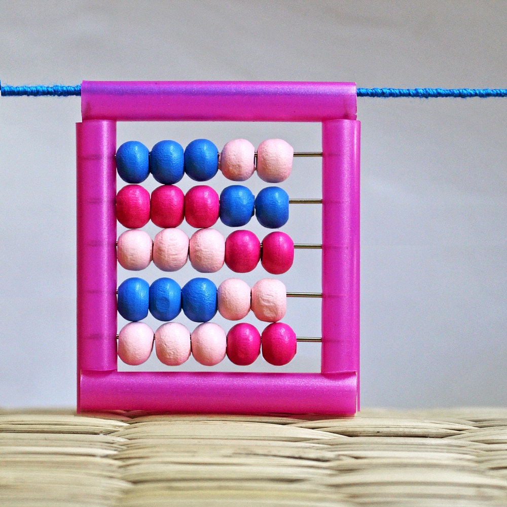 Creative jewelry - Abacus Necklace - Pink and Blue necklace - Fun jewelry - Mathematics - Creative, Abacus, Pink, Blue, Mathematics, Maths