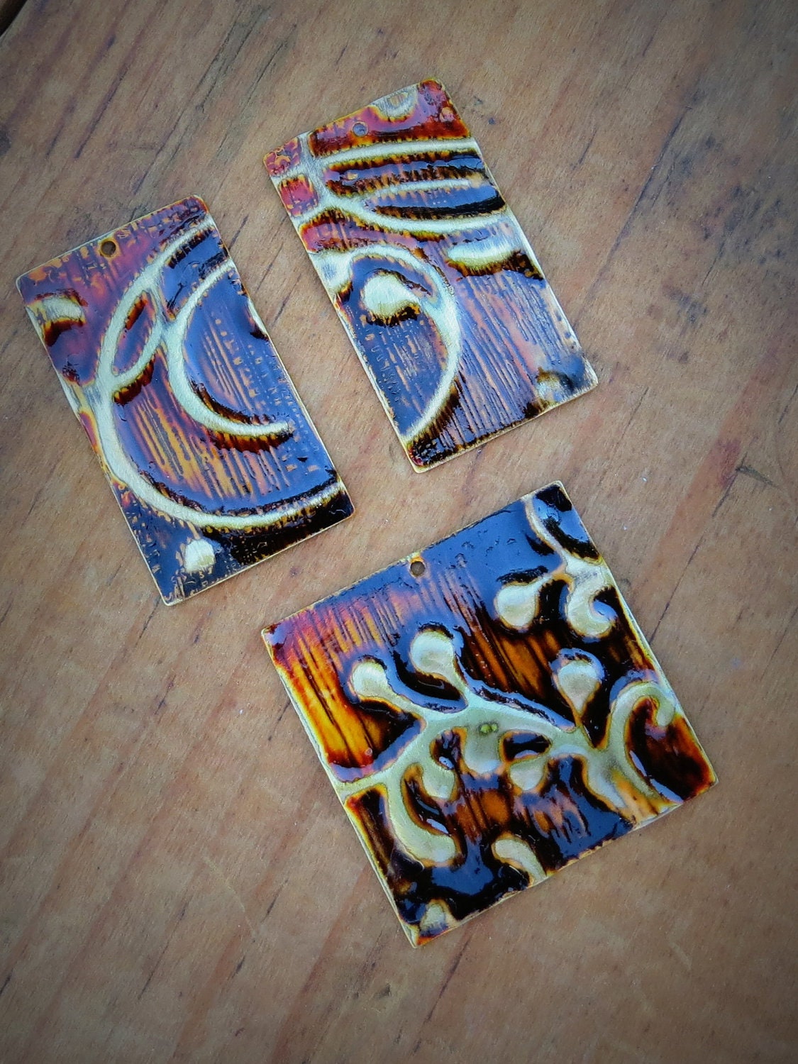 Vintaj Natural Brass altered pendants and charms