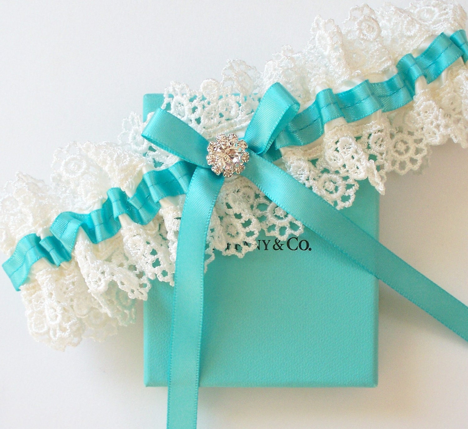 Tiffany Blue Wedding Garter  - The ALLIE Garter