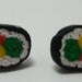 Sushi Roll Polymer Clay Post Earrings Hypoallergenic