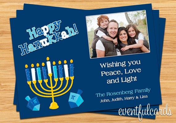 Hanukkah Photo Card - Customize to your occasion - Printable Il_570xn
