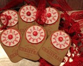 Christmas Gift Tags Set of 6 Handmade