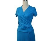 Summer dress. Custom dress. Custom wrap dress for plus size. Blue dress for summer. Womens clothing for summer