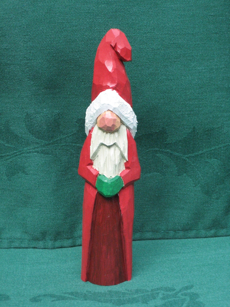 Hand Carved Handmade Santa Wood Carving For by RWKWoodcarving