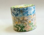 Washi tape, 3 rolls garden flowers washi masking tape 15mm x 15M