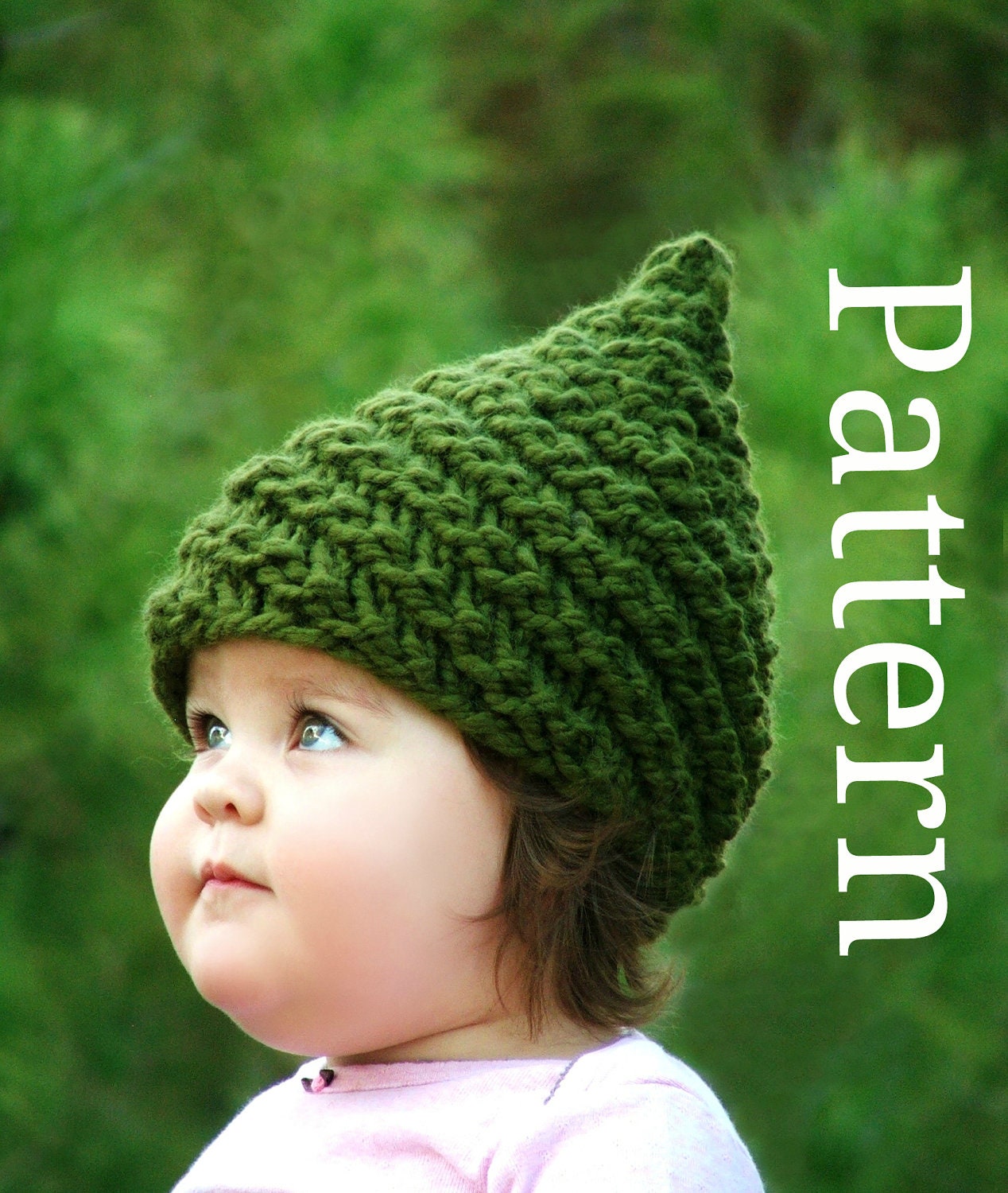 Baby Gnome Hat Pattern - Knit Hat Knitting pattern PDF - Gnome Hat Pattern - Newborn Elf - Winter Accessories Knits: 0-6mo/12-24mo/5-10yr