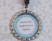 Bouquet Charm Quote, Something Blue Wedding Charm, Bridal Charm