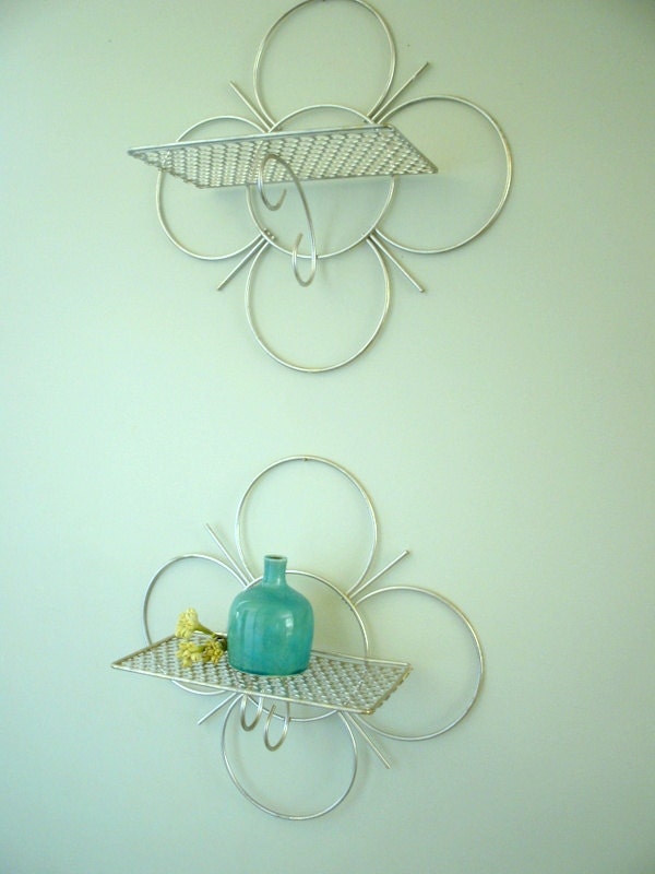 Vintage Metal Shelf Retro Style Wall Decor