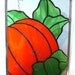 Pumpkin panel stained glass suncatcher Halloween autumn fall decor Thanksgiving window decor