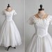 Vintage 1950s Dress : 50s 60s White Chiffon Wedding Dress