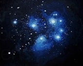 Pleiades the Seven Sisters Constellation Original Painting Acrylic Art by The Benz Lens