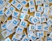 Greek Scrabble Tiles set of 10 tiles