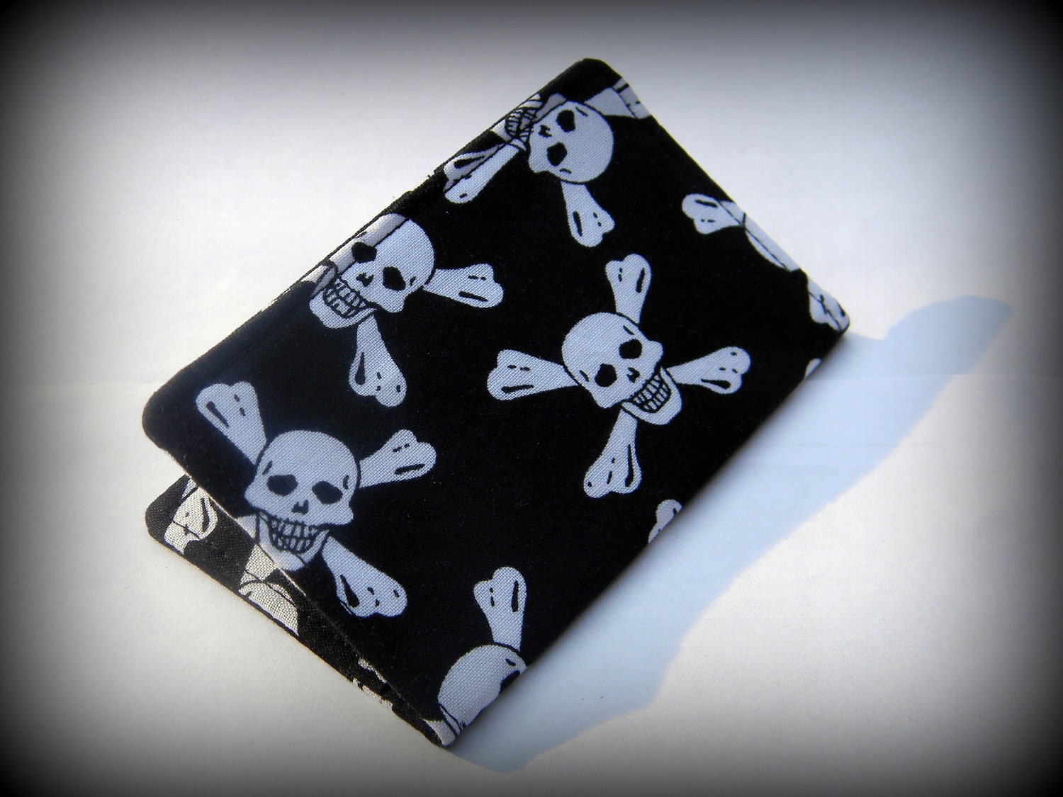 Card Wallet - Jolly Roger- business card, credit card, gift card holder Halloween Skulls