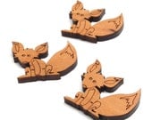 M Mini Fox Charms - 1 1/2" Size - Laser Cut Wood - Free Shipping - Etsy Itsies by Timber Green Woods