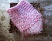 Newborn Pink Baby blanket Angel hair  crochet photo prop  bucket  bowl  basket