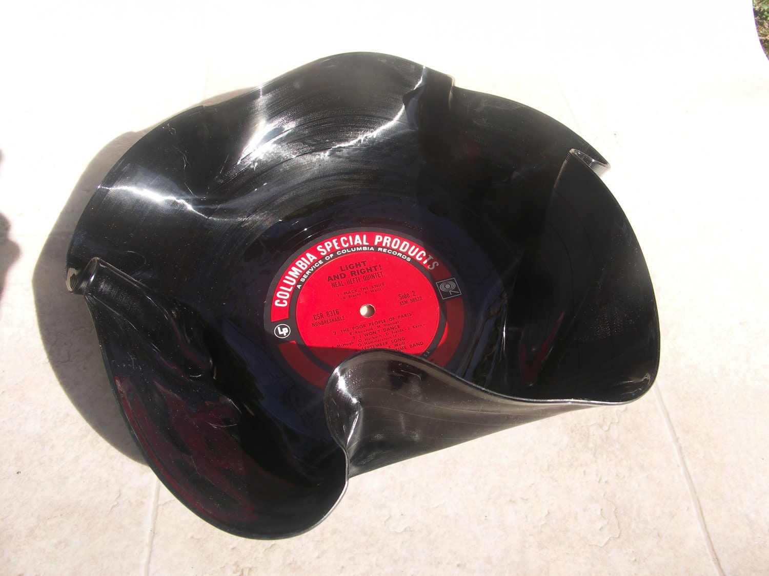Abstract Vinyl Record Album Art Decoration Bowl Centerpiece
